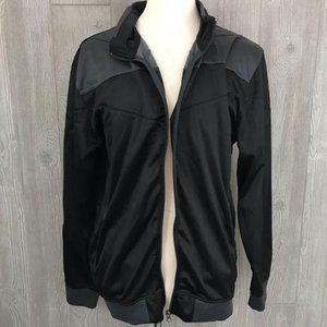 Max exchange men’s full zip up black long sleeve sweatshirt sports jacket XL